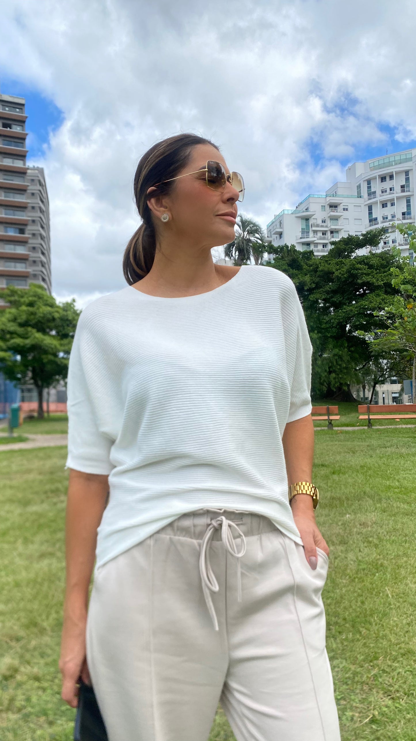 Blusa Modal Amplo Canelado Inverno