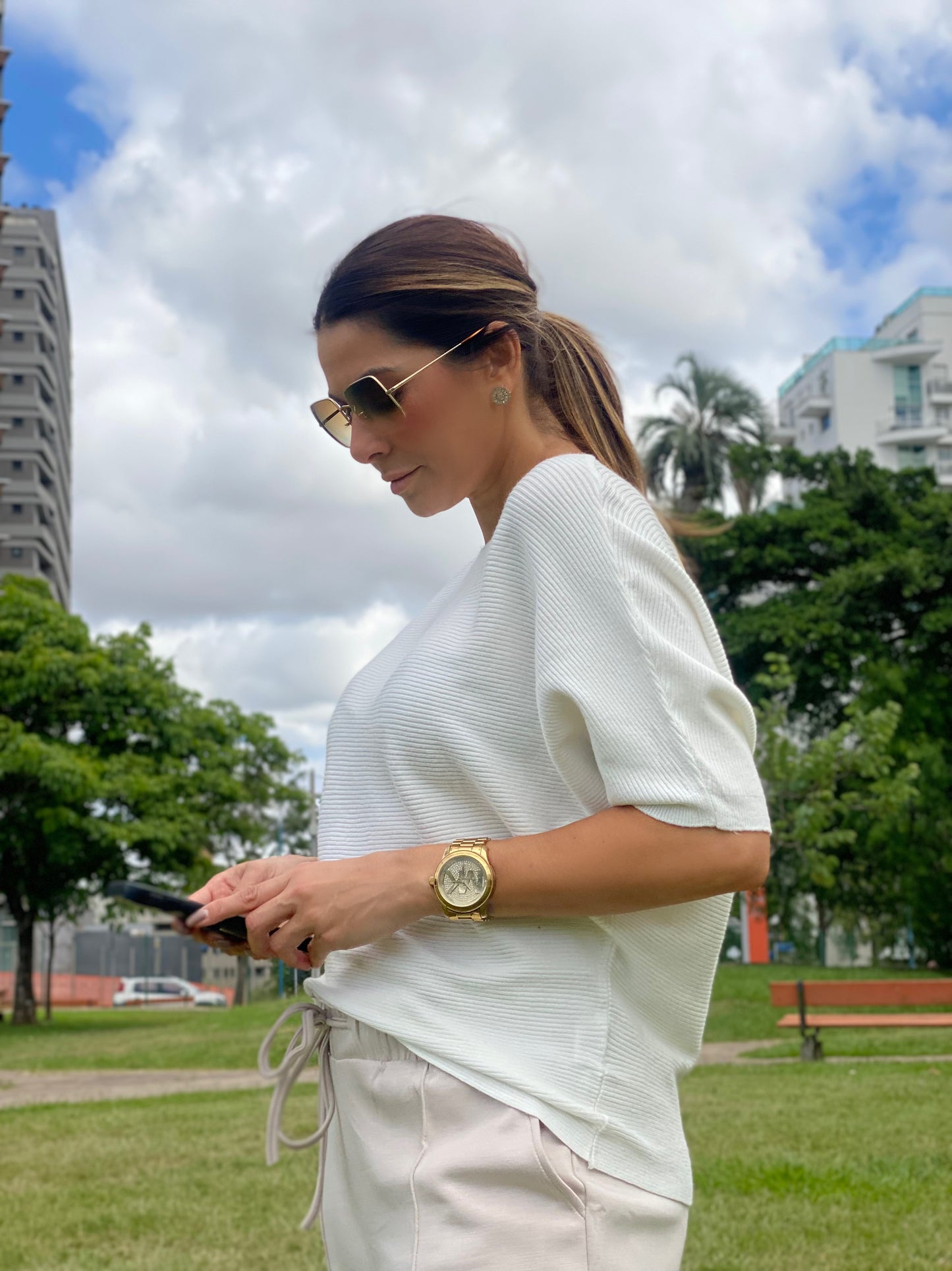 Blusa Modal Amplo Canelado Inverno