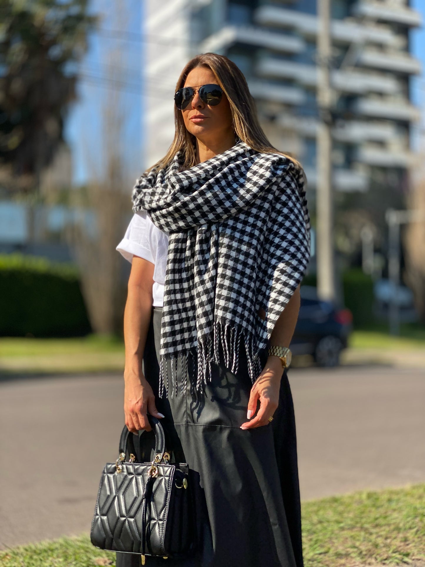 Pashmina Flanelada Pied Poule