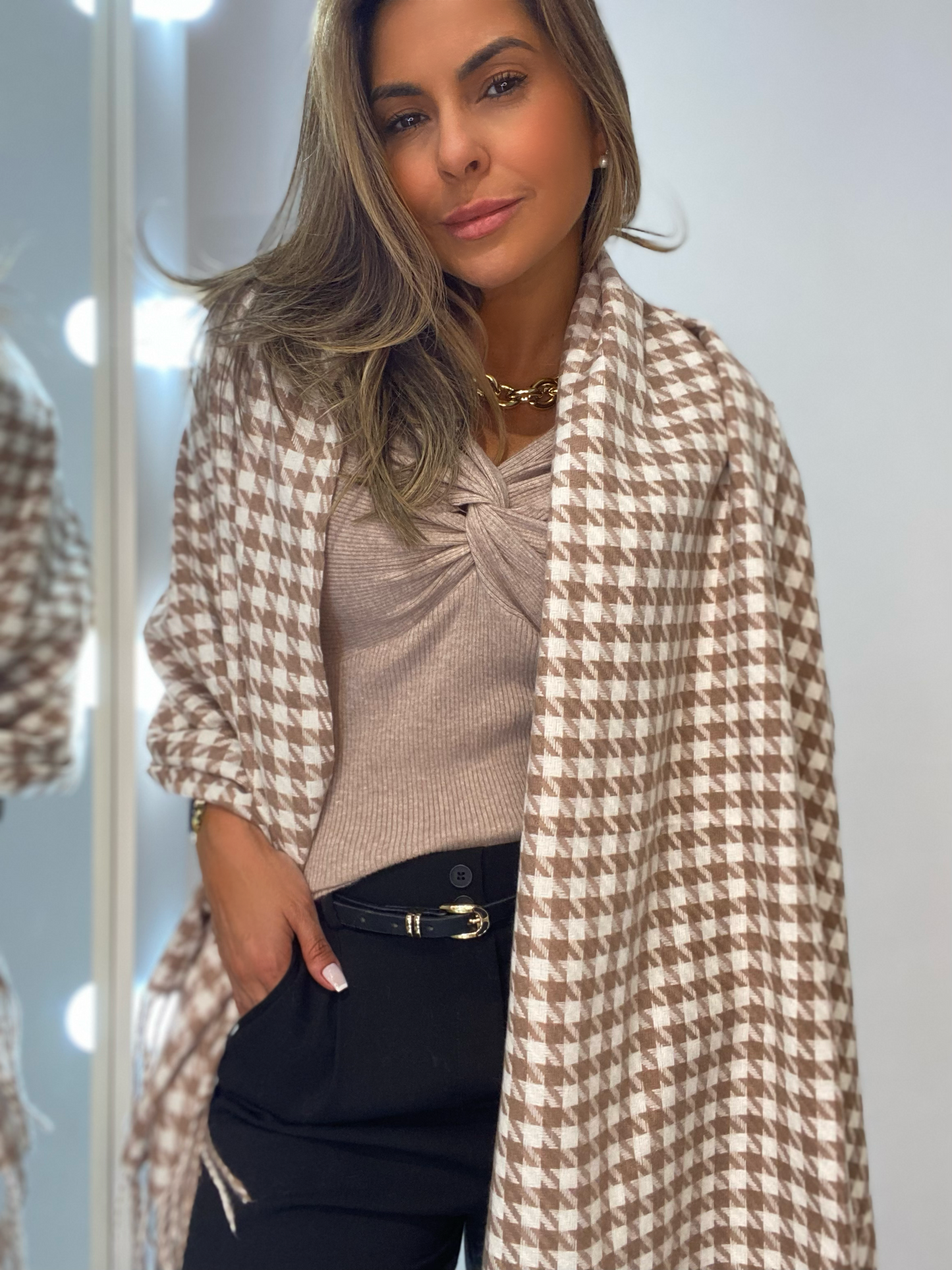 Pashmina Flanelada Pied Poule