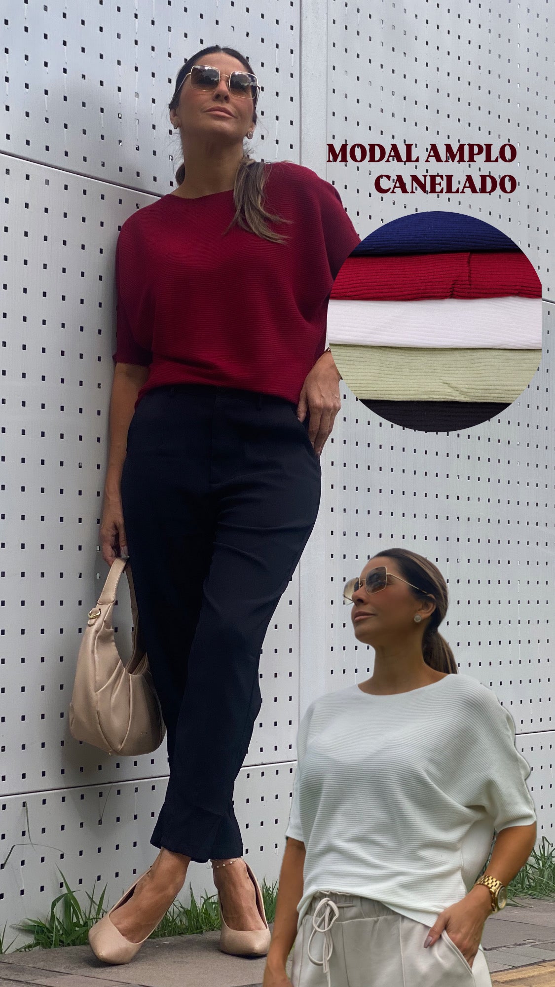 Blusa Modal Amplo Canelado Inverno