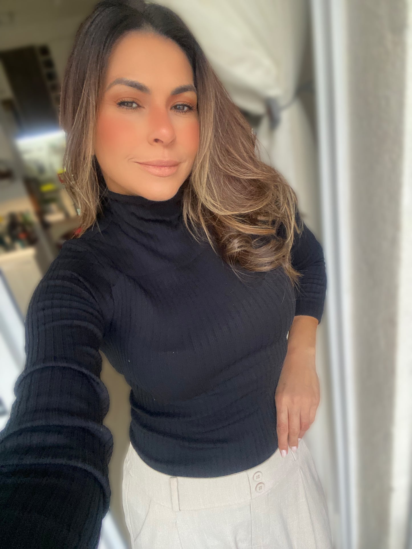 Blusa Basic Donna Gola Alta