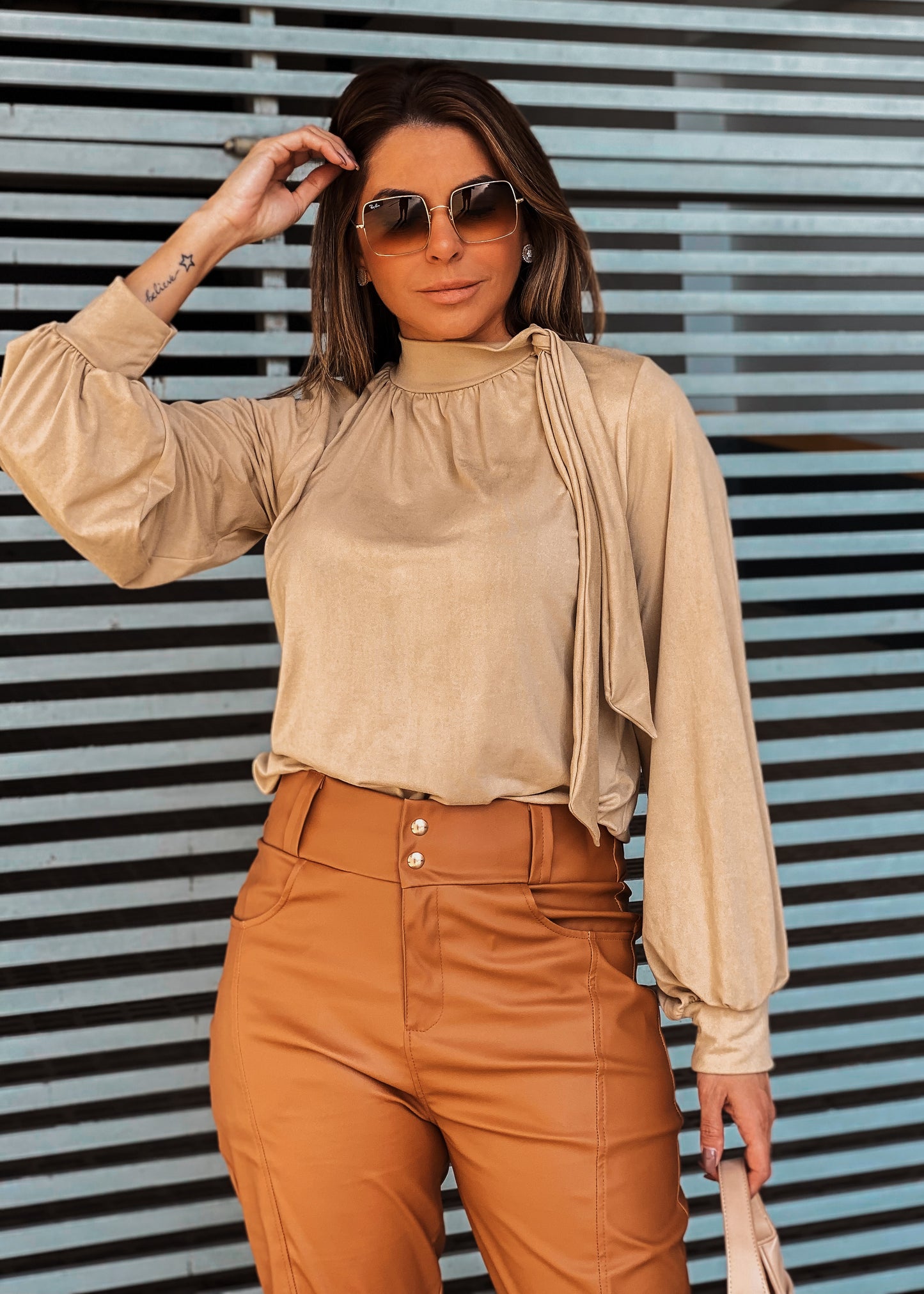Calça Couro Fit Milano