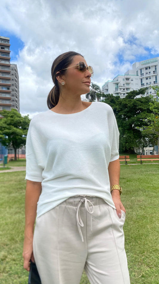 Blusa Modal Amplo Canelado Inverno