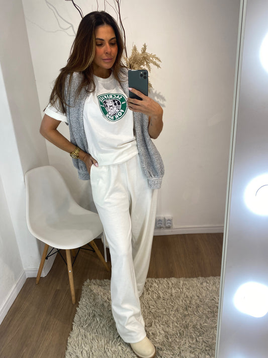 Calça Moletinho Wide Leg