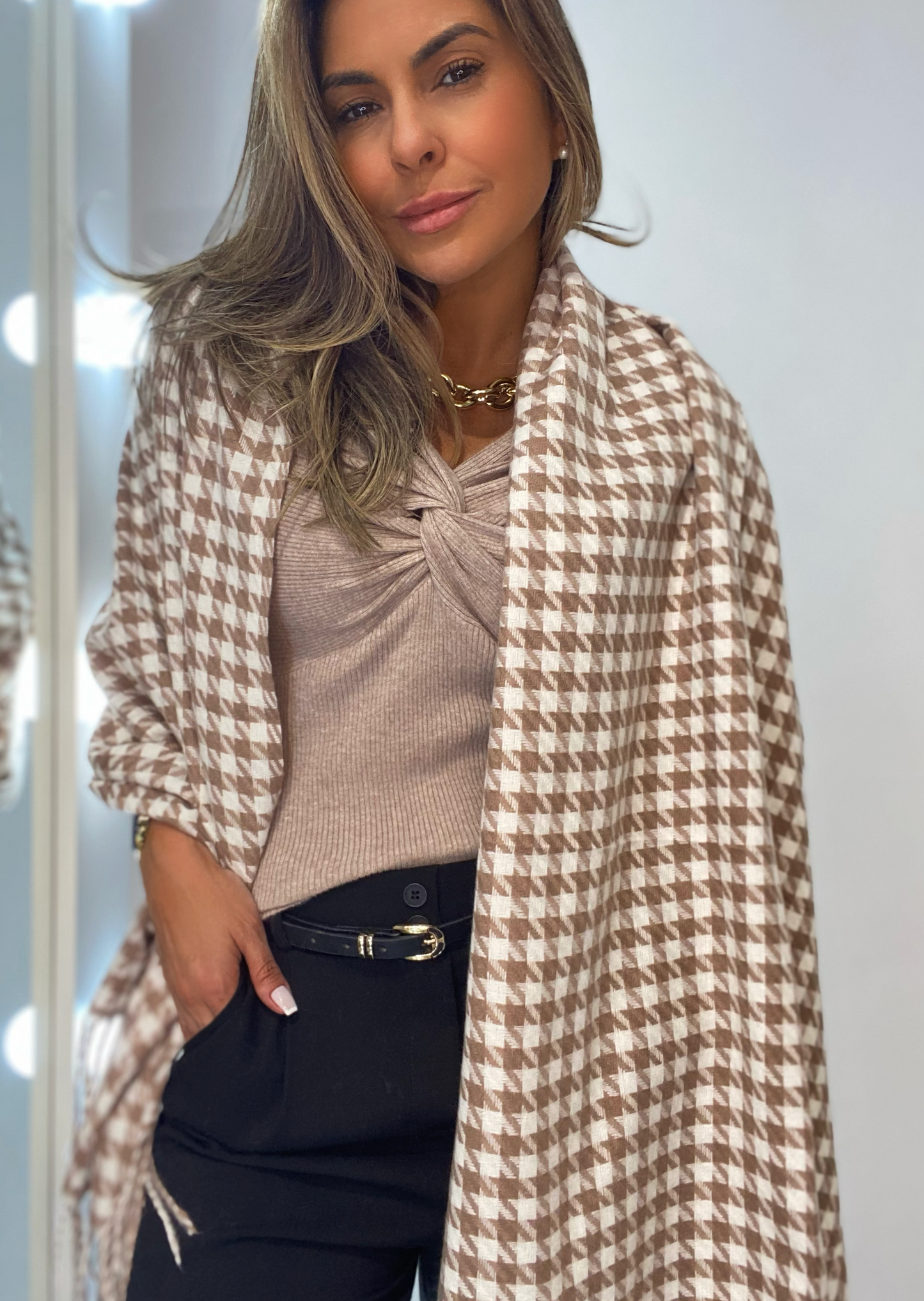Pashmina Flanelada Pied Poule